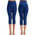 thumbnail image 5 of NELEUS Womens High Waist Yoga Capris Tummy Control Workout Stretch Capri Leggings with Pockets,Black+Blue,US Size XL, 5 of 6