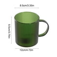 thumbnail image 3 of Btomtd 400ml Clear Plastic Mouthwash Cup for Couple with Handle Toothbrush Mug Bathroom Mouthwash Mug for Household and Dorm, Army Green, 3 of 6