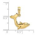 thumbnail image 2 of 10k Gold Dolphin-tail Up High Polish and Textured Charm 19.25x17mm Wide Pendant Necklace for Women, 2 of 2