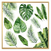 Designart 'Close Up Of Tropical Leaf Of Monstera V' Farmhouse Framed Canvas Wall Art Print
