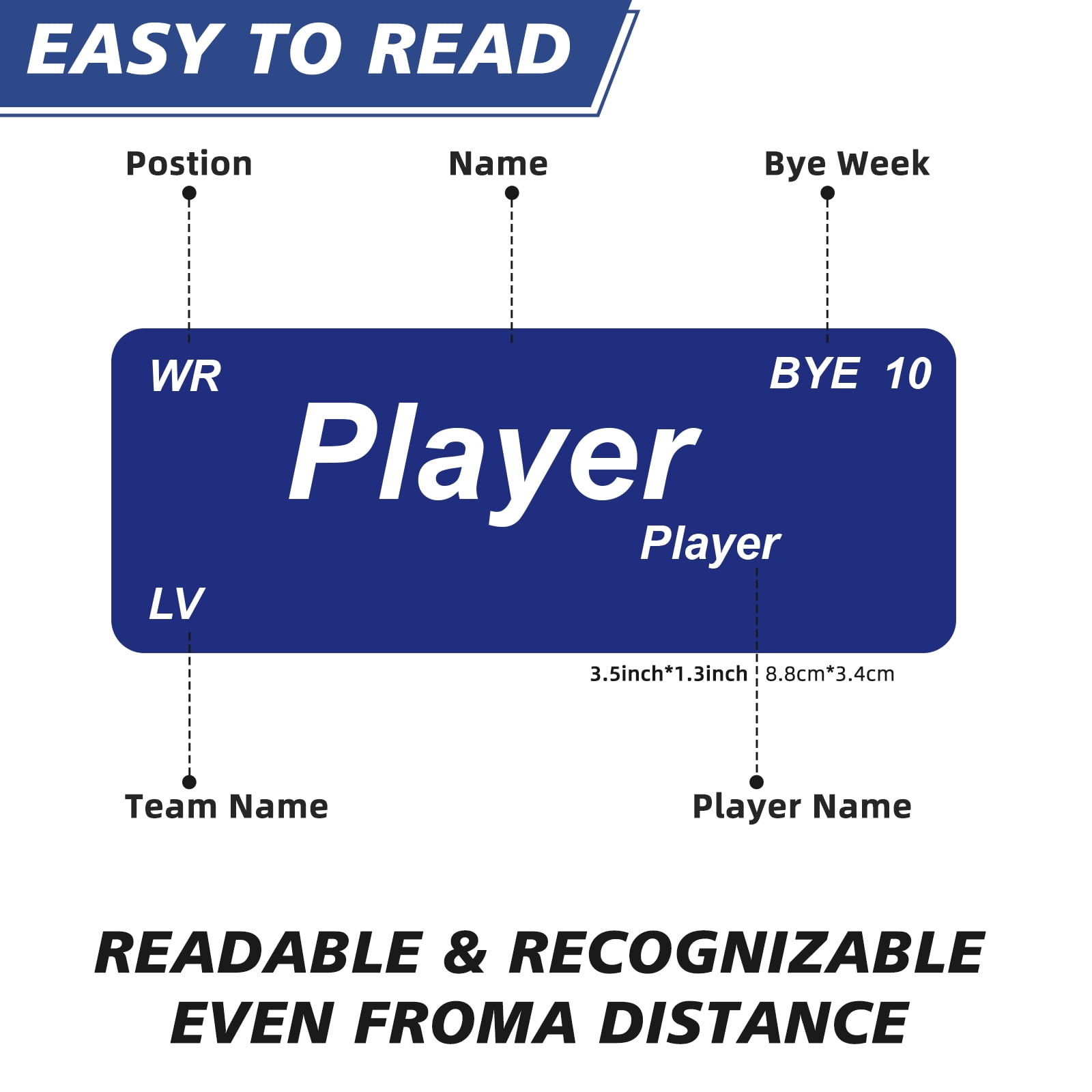 2026 Fantasy Football Draft Board Kit -5x 3.3 Feet -Up to 14 Teams & 660+ Player Stickers