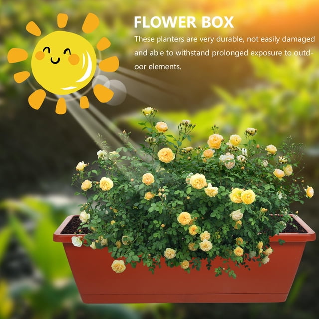 TEHAUX 7Pcs Outdoor Window Planter Box for Plant Lovers Simple Design Resin Garden Tools
