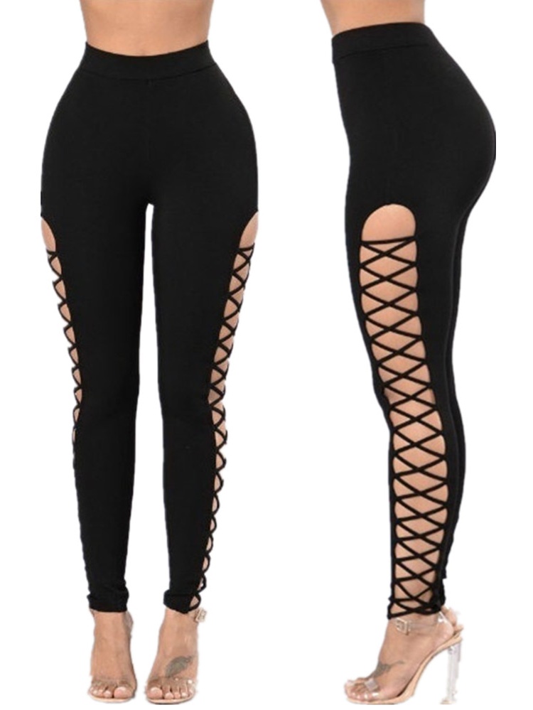 leggings with strappy heels