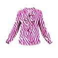 thumbnail image 5 of Women Bright Wavy Stripe Trendy Casual Blouse Tops Long Sleeve Loose Fit Silk Satin Bowknot Tie Collar Shirts Hot Pink XXL, 5 of 6