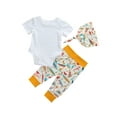 thumbnail image 3 of Kiapeise Baby Outfits Short Sleeve Romper + Cartoon Print Pants + Hat, 3 of 8