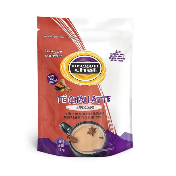 OREGON CHAI - Latte Especiado, Bolsa de 1.3 kg, Mezcla en Polvo, para Preparar Bebida Sabor Té Chai Especiado, sin Saborizantes, Colorantes o Conservantes Artificiales, para Cafeter&iac