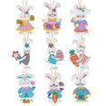 thumbnail image 1 of Adornos de Conejo de Pascua XCF Madera 9 Piezas para Colgar Manualidades para el Hogar, 1 of 4