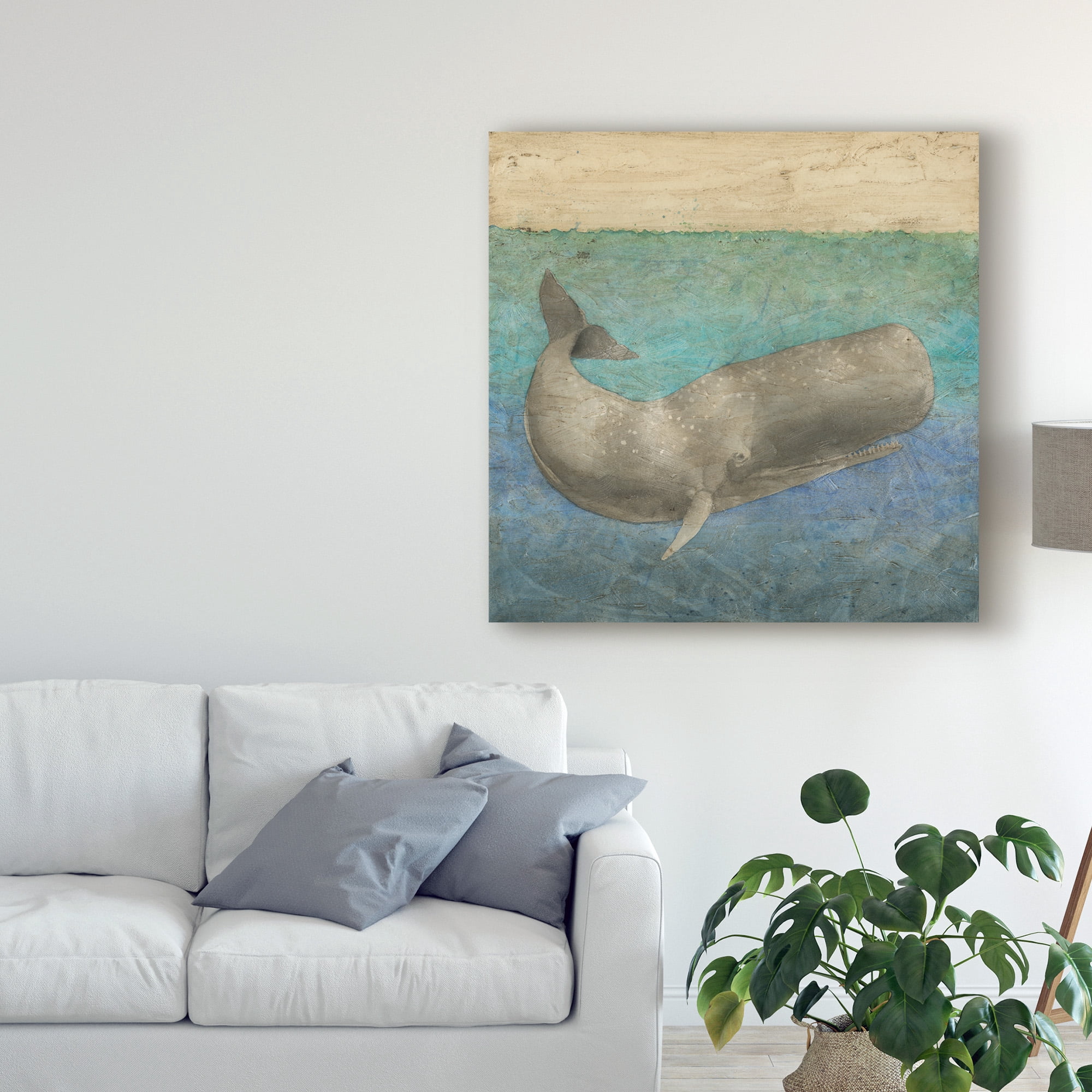 Trademark Fine Art 'Diving Whale II' Canvas Art by Megan Meagher