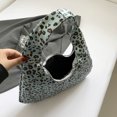 thumbnail image 2 of Bolso Hombro Con Leopardo Y Media PU Hobo para Mujer () Azul, 2 of 5