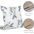 thumbnail image 4 of Blue and White Throw Pillow Covers 20x20 Inch Set of 2 Blue and Gray Leaves Pillow Covers Grey Leaf Flower Decorative Outdoor Pillowscase Linen Square Cushion Covers for Sofa Couch Home Decor, 4 of 6
