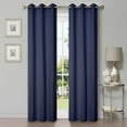 thumbnail image 6 of Superior Linen Blackout Curtains Set of 2, Grommet Header Curtain Panel Pair, Navy Blue, 42"W x 84"L, 6 of 6