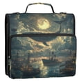 thumbnail image 5 of FORMRS Zipper Binder with Shoulder Strap 2-inch Ring 500 Sheet Capacity File Bag, Whale and Moon, 5 of 5