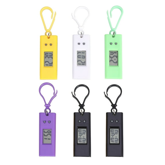 BESTOYARD 6Pcs Examination Digital Watch Keychain Clip Small Convenient Portable Pocket Watch