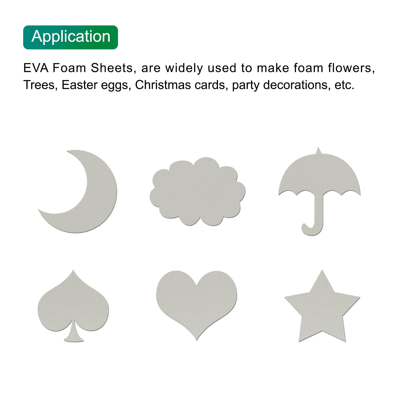 Uxcell EVA Foam Sheets Grey 35.4 Inch x 19.7 Inch 2mm Thick Crafts Foam EVA Sheets for Arts and Crafts 5Pcs