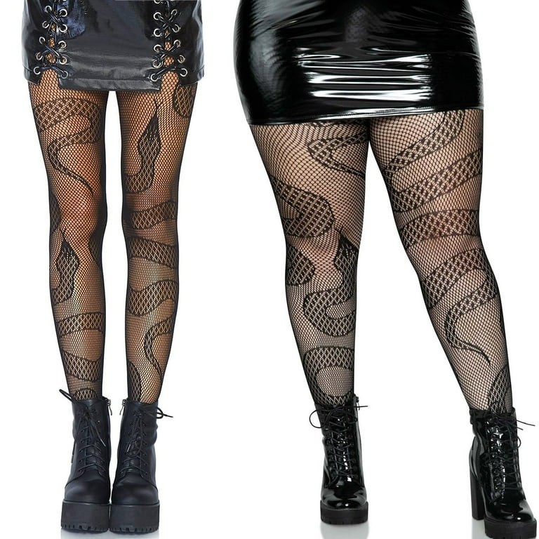 Ready Stock Women Goth Plus Size Sexy Mesh Tights Harajuku Snake