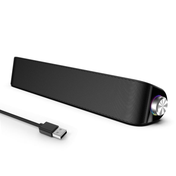 TProud Bluetooth Computer Speakers,Computer Speakers with Single USB for Power and Stereo Sound,PC Soundbar with LED Lighting,USB Gaming Speaker for Desktop,Laptop,Monitor
