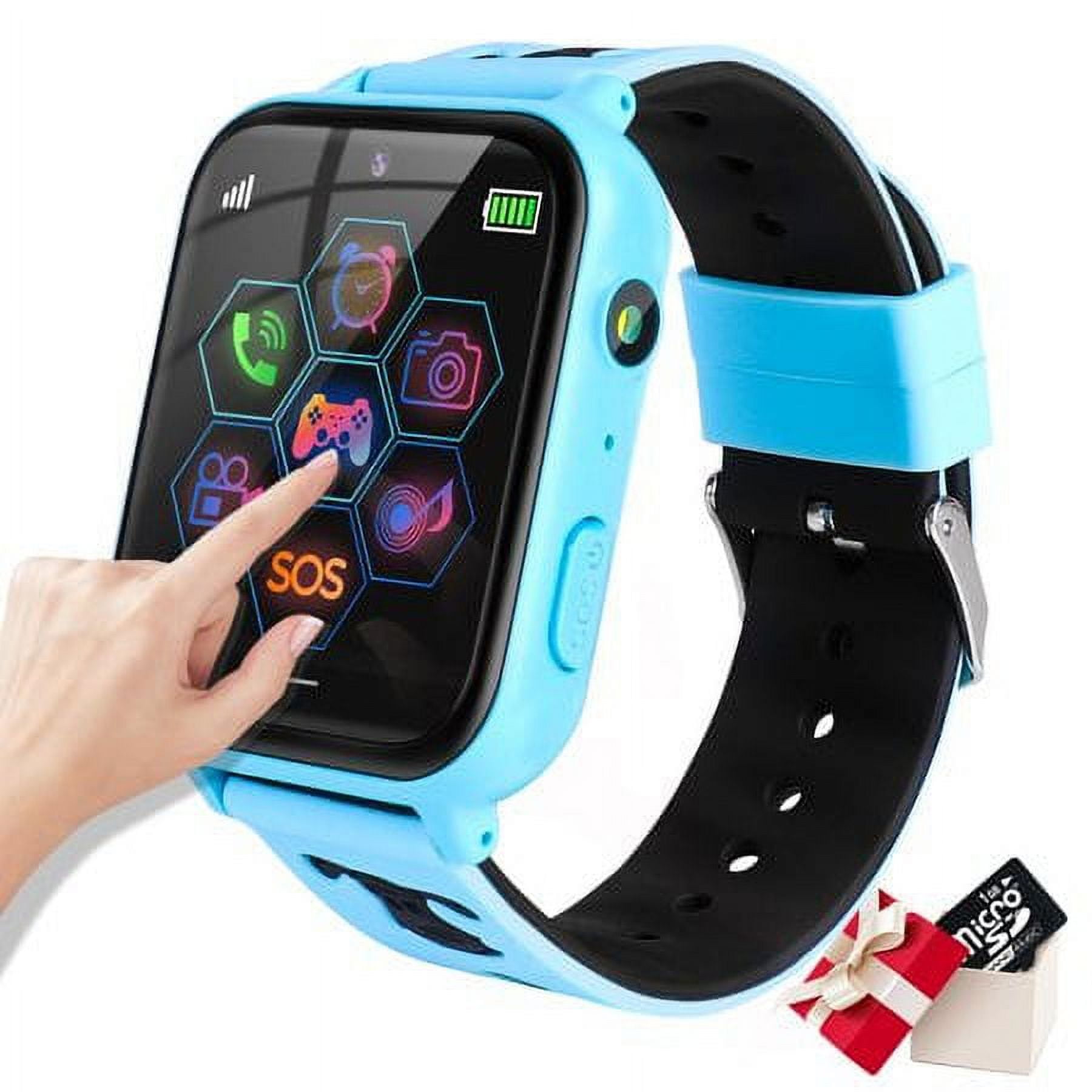SHANNA Kids Smartwatch 10 Games 1.54mm Blue Plastic Case with Blue Band