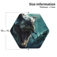 thumbnail image 3 of Pofeuu Underwater Dinosaur Shark Print Leather Coasters Set of 6, Round Cups Mugs Mat Pad for Home Kitchen Heat Resistant Drink Coasters,Hexagon, 3 of 7