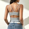 thumbnail image 5 of Awwp Women's Double Lined Basic Spaghetti Strap Unstructured Tank Top Adjustable Slim Sleeveless Crew Neck Tank Camisole Grey M, 5 of 7