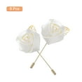 thumbnail image 3 of Uxcell 8 Pcs Groom Boutonnieres Rose Boutonnieres Pins 2"x3.5" for Men Wedding Ceremony Anniversary Milky White, 3 of 6