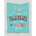 thumbnail image 1 of Florida Tapestry, Vintage Typographic I Love Palm Beach Lettering and Biplane Retro Advertisement, Wall Hanging for Bedroom Living Room Dorm Decor, 60W X 80L Inches, Multicolor, by Ambesonne, 1 of 2
