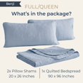 thumbnail image 6 of THD Benjamin - 3 Piece Full Queen Size Quilt Set, Lightweight Queen Bedspread Coverlet Set (Full/Queen, Light Blue), 6 of 7