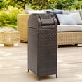 thumbnail image 6 of happimess Darla 31.39-Gallon All-Weather Wicker/Metal Swing Top Hideaway Outdoor Trash Can for Package Delivery, Patio Furniture, Cushions, Gardening Tools, Pool Supplies, Brown, HPM1202A, 6 of 9