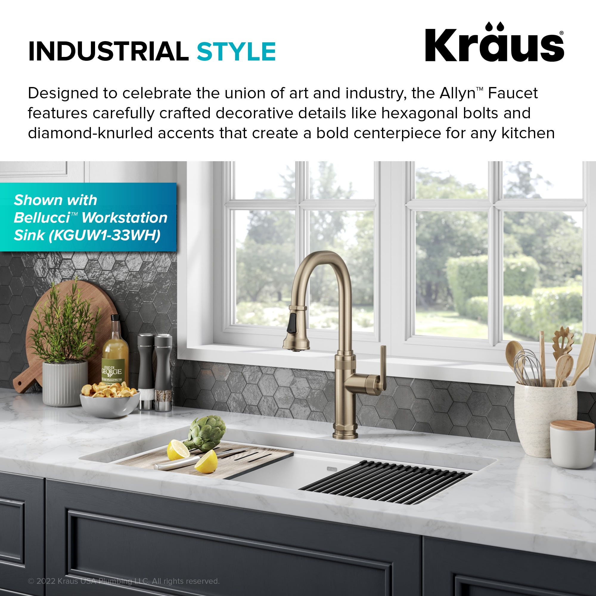 Buy KRAUS Allyn Industrial Pull-Down Single Handle Kitchen Faucet in ...