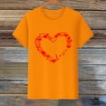 thumbnail image 5 of Baqcunre Valentine'S Day Shirts For Women Funny Print Casual T Shirt Printed Crew Neck Shirt Women's Pullover T Shirt(Orange S-3XL),Womens Tops Graphic Tees For Women Shirts For Women Womens Tops, 5 of 8
