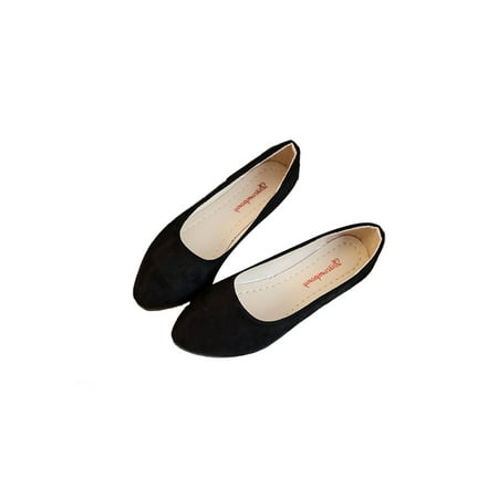 

SIMANLAN Ladies Flats Slip On Ballet Flat Comfort Casual Shoe Women Anti-Slip Shoes Womens Pointed Toe Black 7.5