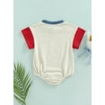 thumbnail image 5 of Newborn Baby Girl Independence Day Outfits 3M 6M 12M 18M Short Sleeve Romper Patchwork Onesie  Bodysuit 4th of July Clothes, 5 of 9