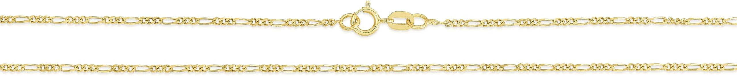 Floreo 14k Yellow Gold 1.3mm Solid Figaro Chain Necklace