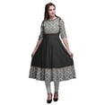 thumbnail image 1 of Bimba Black5 Ikat Robe Anarkali Ethnique Imprimée Longue Robe Maxi Kurtis Indiens pour Femmes Kurti Ethnique X-Small, 1 of 5