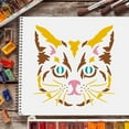 thumbnail image 6 of Cat Stencils Template 11.8x11.8inch Plastic Cat Drawing Painting Stencils Square Reusable Stencils for Painting on Wood Floor Wall and Tile for DIY, 6 of 7
