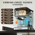 thumbnail image 3 of 50 oz. Espresso Coffee Maker with Fast Heating System, Powerful Steamer Foaming, 3 of 11