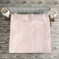 thumbnail image 3 of Ambesonne Marble Print Quilted Bedspread Set 3 Pcs, Mineral Scratches, King Size, Pale Pink White, 3 of 3