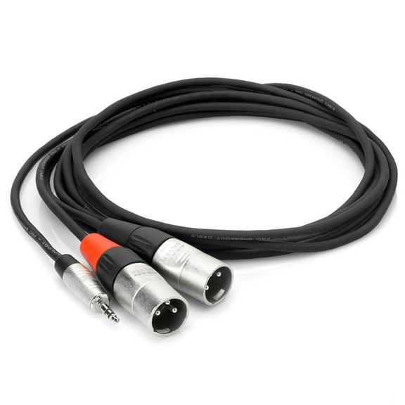 Hosa Technology 3' REAN 3.5mm TRS to Dual XLR3M 24 AWG Pro Stereo Breakout Cable