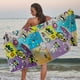 thumbnail image 2 of Toalla de playa de microfibra, 70 x 140 cm, resistente a la arena, de secado rápido y absorbente, ideal para viajes, acampadas, yoga y natación, 2 of 6