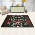 thumbnail image 2 of Dreamtimes Vintage Christmas Quote Non-Slip Area Rug 36"x24", Gingham Plaid Floor Carpet Comfort Floor Mats Decor for Indoor Front Porch,Living Room, Bedroom,Kitchen, 2 of 5