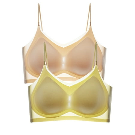 

Fabiurt Women s Bra Women s Front Side Buckle Lace Edge Without Steel Ring Movement Seamless Gathering Adjustment Yoga Sleep Large Bra Beige