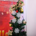 thumbnail image 4 of 12 Pcs Glitter Snowflake 4 inches Plastic Christmas Hanging Glitter Snowflakes String Garland for Decorating, Crafting,Wedding,Party and Christmas Tree Decorations Ornaments, 4 of 6