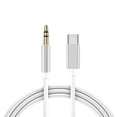 thumbnail image 1 of Cable Adaptador Tipo C a Audífonos Auxiliar 3.5mm Macho 1m Plateado, 1 of 3