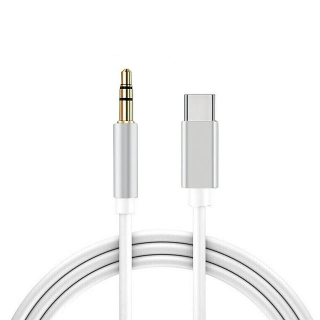 Cable Adaptador Tipo C a Audífonos Auxiliar 3.5mm Macho 1m Plateado