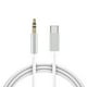 thumbnail image 1 of Cable Adaptador Tipo C a Audífonos Auxiliar 3.5mm Macho 1m Plateado, 1 of 3