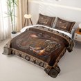 thumbnail image 3 of Erosebridal Bohemian Cowboy Boots Hat Quilt King,Rustic Horseshoe Texas Stars Pattern King Coverlet Set,3 Pieces, 3 of 7