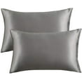 thumbnail image 1 of Funda de almohada de satén para el cabello y la piel, paquete de 2 - Fundas de almohada de tamaño estándar - Fundas de almohada de satén con cierre de sobre Ormromra LRWJ057-1, 1 of 7