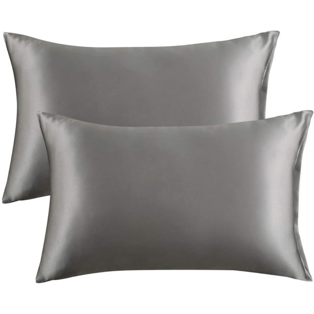 Funda de almohada de satén para el cabello y la piel, paquete de 2 - Fundas de almohada de tamaño estándar - Fundas de almohada de satén con cierre de sobre Ormromra LRWJ057-1
