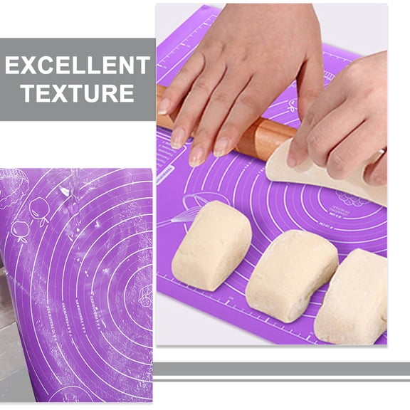 LOLIPPYY Purple Silicone Baking Mat Set Non Slip Pastry Mat for Daily Use Kitchen Kneading and Rolling