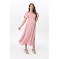 thumbnail image 2 of Yesfashion Women's Long Sleeve Maternity Dress V Neck Swiss Dot Casual Loose Short Dresses, 2 of 8