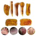 thumbnail image 5 of 7pcs Natural Resin Amber Massage Scraping for Face Neck Gua Sha Scraper Therapy, 5 of 5